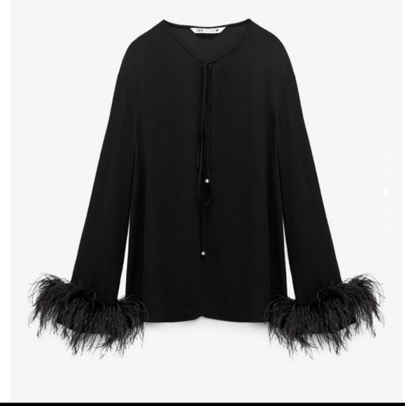 Zara Flowy Feather Blouse - Picture 1 of 10